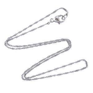 Vintage Sterling Silver 925 Singapore Chain Necklace 18”